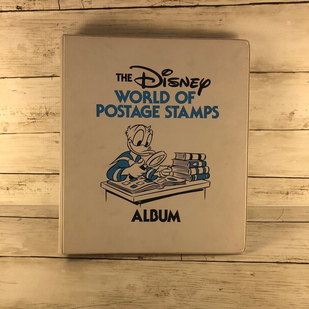 Vintage 1980 Walt Disney World of Postage Stamps Album‎ 3 Ring Binder